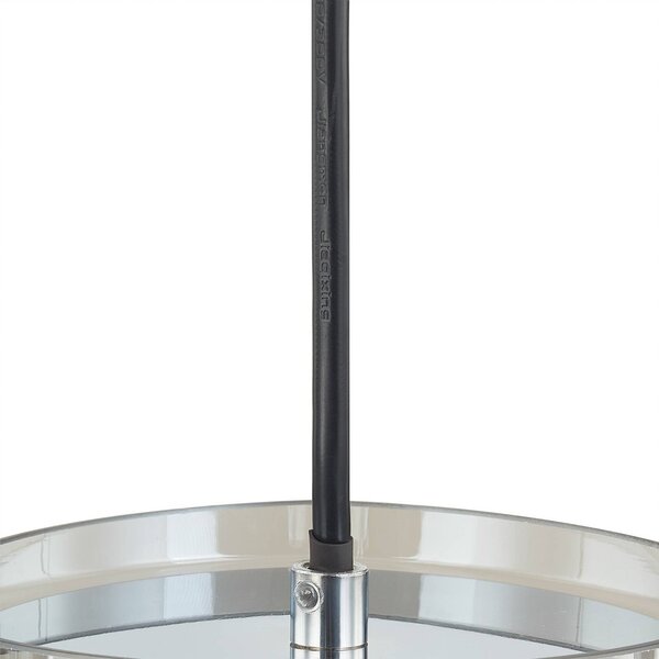 Lampa wisząca Diano Lucande, aluminiowy / szary / cynkowy, salon / jadalnia, szkło, design