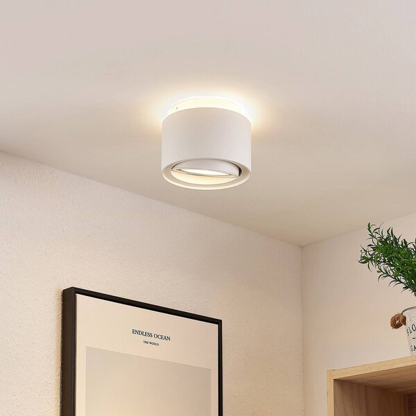 Lampa sufitowa Walisa Arcchio, możliwość ściemniania, biały / opal, salon / jadalnia, aluminium, nowoczesny