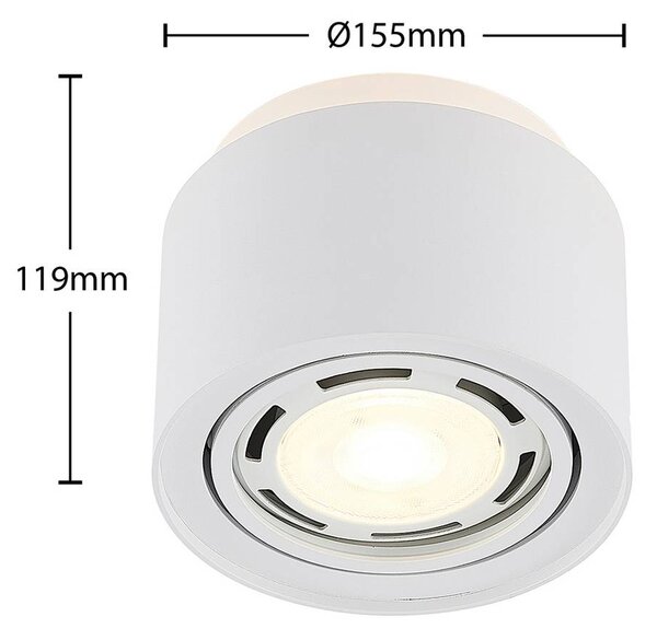 Lampa sufitowa Walisa Arcchio, możliwość ściemniania, biały / opal, salon / jadalnia, aluminium, nowoczesny