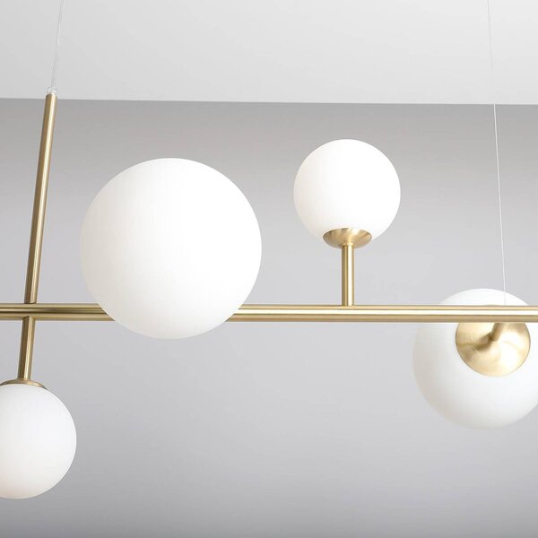 Lampa wisząca szklana Joel ALDEX, możliwość ściemniania, mosiężny / złoty, salon / jadalnia, metal