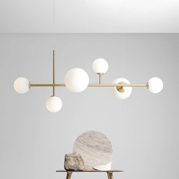 Lampa wisząca szklana Joel ALDEX, możliwość ściemniania, mosiężny / złoty, salon / jadalnia, metal