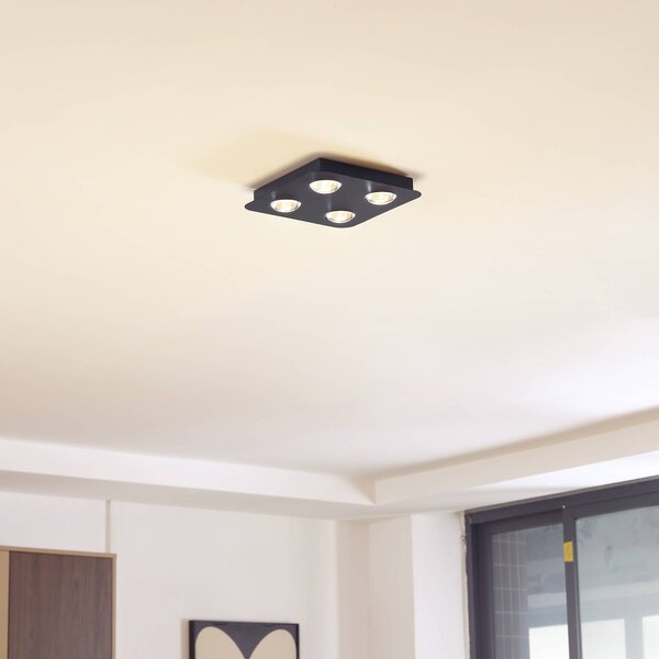 Lampa sufitowa Jyla Lindby, możliwość ściemniania, czarny, przedpokój, metal, nowoczesny