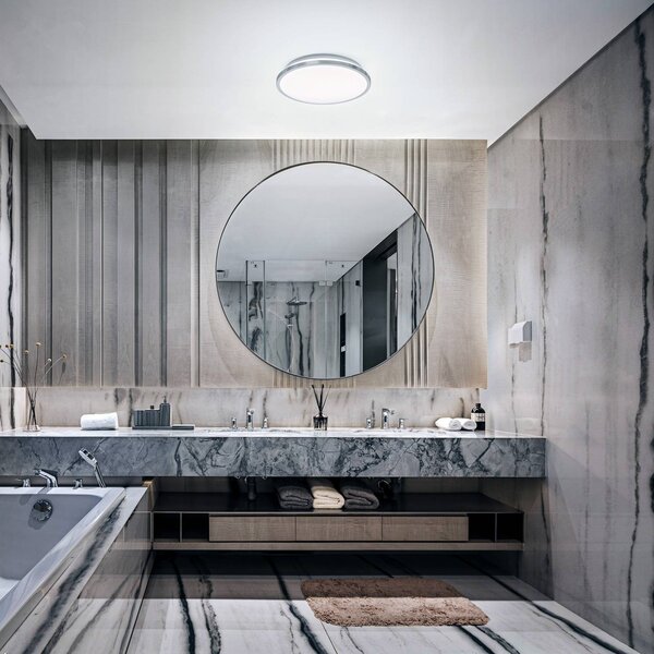 LEDVANCE Lampa sufitowa Bathroom Ceiling, chromowy / srebrny, łazienka, aluminium, nowoczesny
