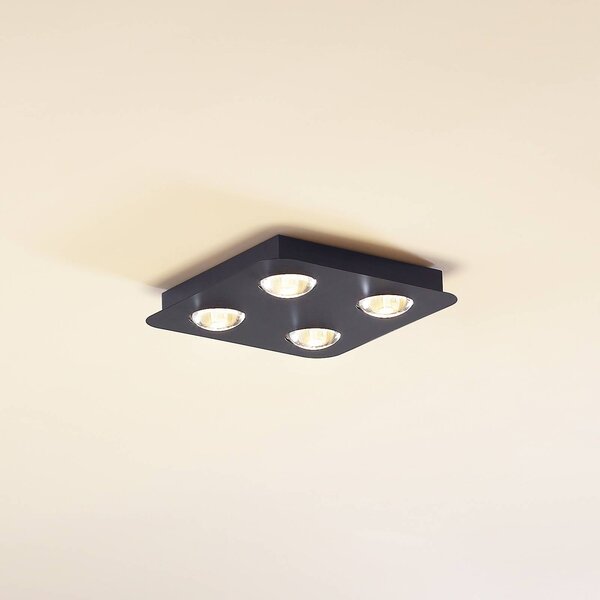 Lampa sufitowa Jyla Lindby, możliwość ściemniania, czarny, przedpokój, metal, nowoczesny