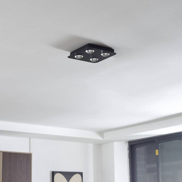 Lampa sufitowa Jyla Lindby, możliwość ściemniania, czarny, przedpokój, metal, nowoczesny