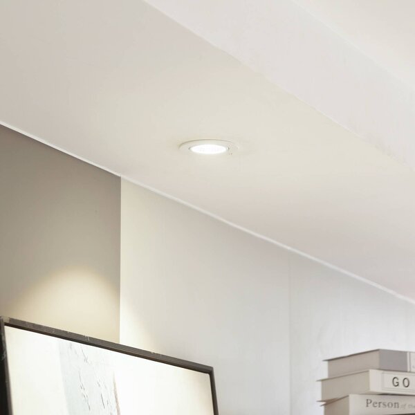 Arcchio LED downlight Zarik, biały, 3000K Zarik Arcchio, możliwość ściemniania, biały / opal, salon / jadalnia, aluminium, nowoczesny