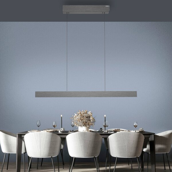 PURE Lampa wisząca E-Motion, możliwość ściemniania, aluminiowy / szary / cynkowy, salon / jadalnia, aluminium, nowoczesny