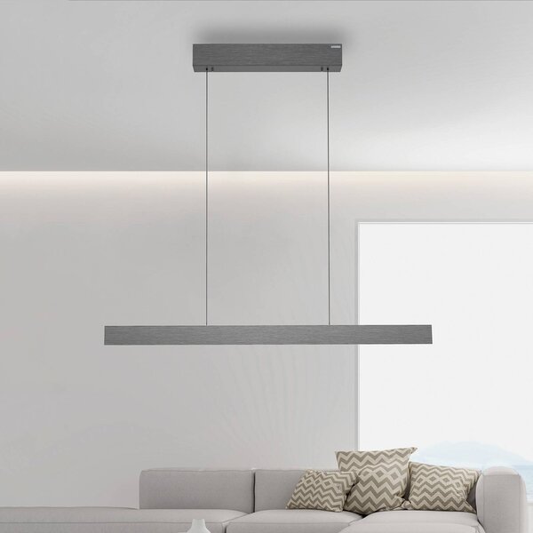 PURE Lampa wisząca E-Motion, możliwość ściemniania, aluminiowy / szary / cynkowy, salon / jadalnia, aluminium, nowoczesny