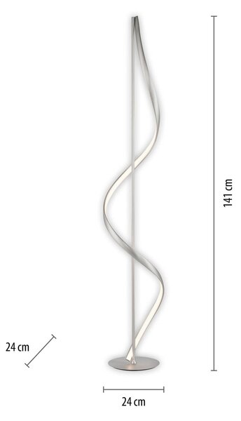 Q-Smart-Home Paul Neuhaus Q-Swing lampa stojąca LED, stal Q-Swing, możliwość ściemniania, aluminiowy / szary / cynkowy, salon / jadalnia, aluminium, nowoczesny
