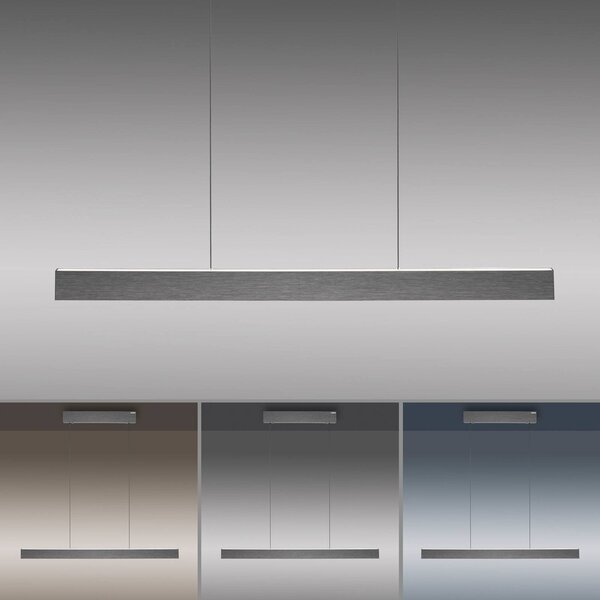 PURE Lampa wisząca E-Motion, możliwość ściemniania, aluminiowy / szary / cynkowy, salon / jadalnia, aluminium, nowoczesny
