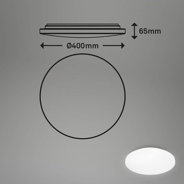 Briloner Lampa sufitowa Case, biały / opal, łazienka, tworzywo sztuczne, nowoczesny