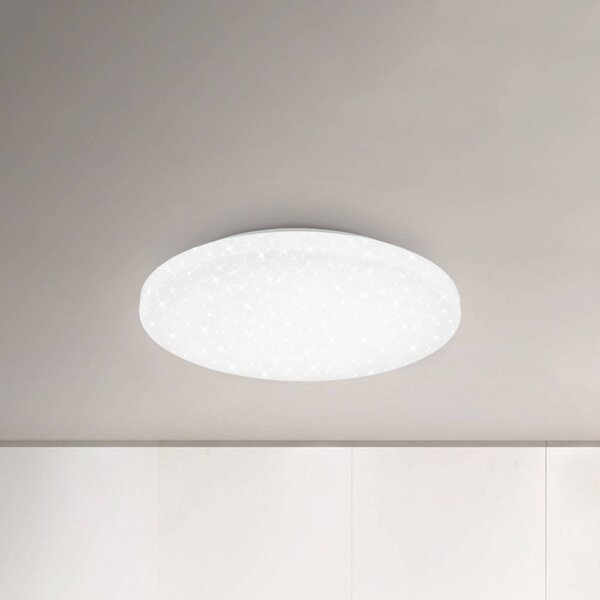 Briloner Lampa sufitowa LED Case IP44 gwieździste niebo 840 Ø 40cm, biały / opal, łazienka, tworzywo sztuczne, nowoczesny