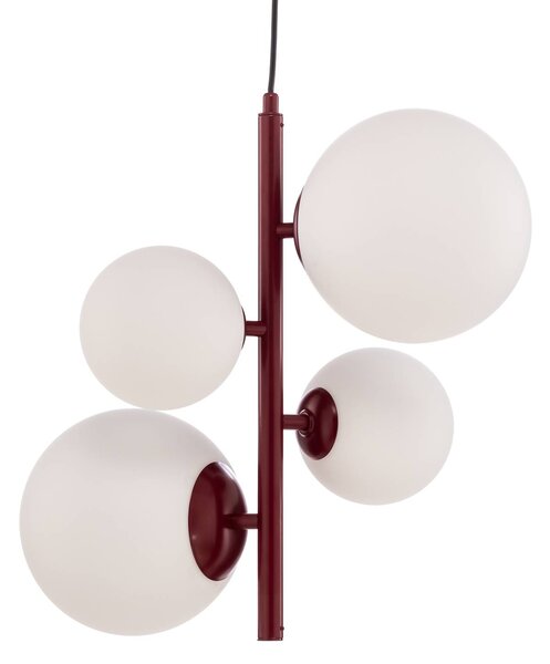 Lampa wisząca szklana Joel ALDEX, możliwość ściemniania, czerwony, salon / jadalnia, metal, nowoczesny