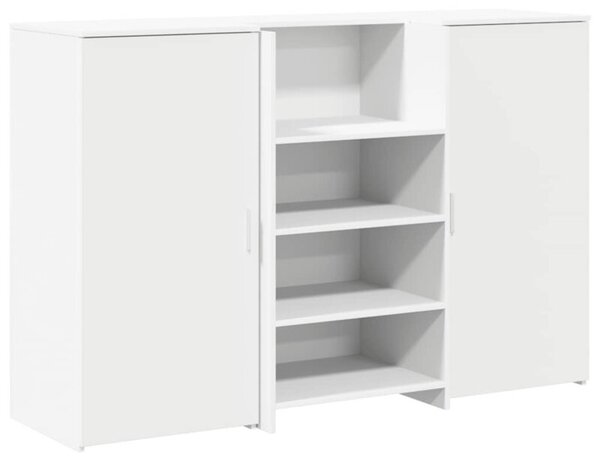 Biurko recepcyjne biaÅe 155x50x103,5 cm drewno klejone