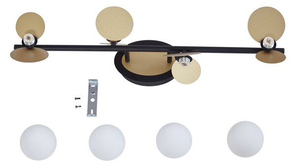 Lampa sufitowa LED Pallo Lucande, możliwość ściemniania, czarny, salon / jadalnia, metal, nowoczesny