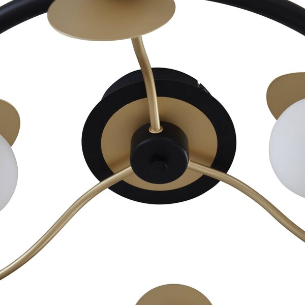 Lampa sufitowa LED Pallo Lucande, możliwość ściemniania, czarny, salon / jadalnia, metal, nowoczesny
