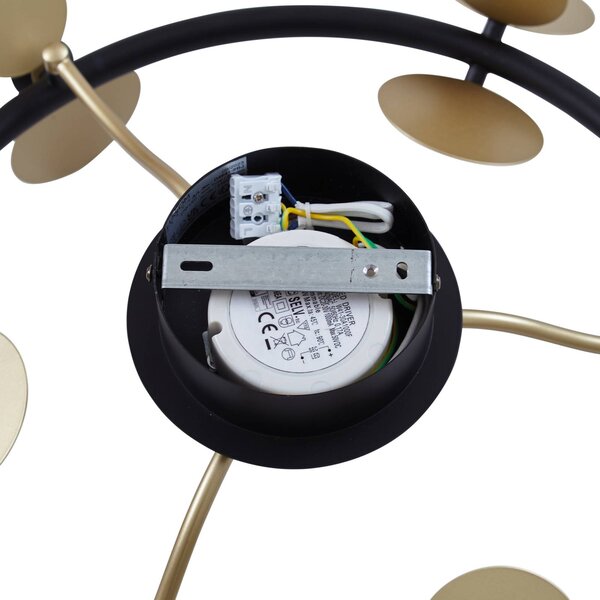 Lampa sufitowa LED Pallo Lucande, możliwość ściemniania, czarny, salon / jadalnia, metal, nowoczesny