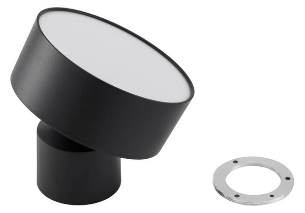Reflektor LED Lindby Nivoria, Ø 14 cm, czarny, obrotowy Nivoria, czarny, salon / jadalnia, aluminium, nowoczesny