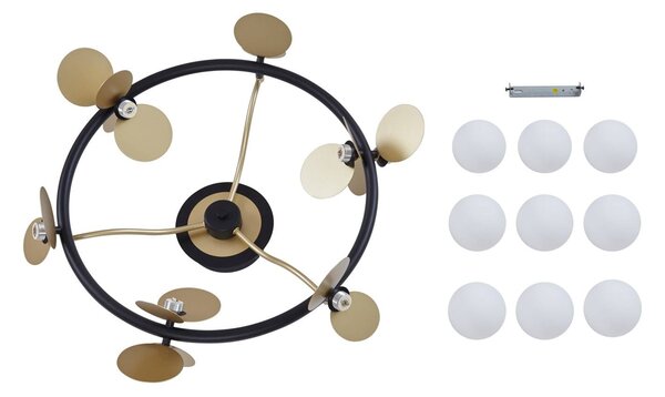 Lampa sufitowa LED Pallo Lucande, możliwość ściemniania, czarny, salon / jadalnia, metal, nowoczesny