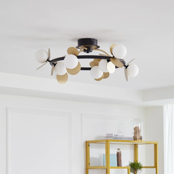 Lampa sufitowa LED Pallo Lucande, możliwość ściemniania, czarny, salon / jadalnia, metal, nowoczesny