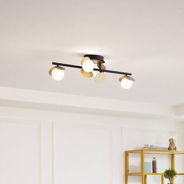 Lampa sufitowa LED Pallo Lucande, możliwość ściemniania, czarny, salon / jadalnia, metal, nowoczesny