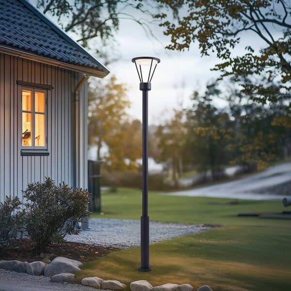 Zewnętrzna Lampa Lucande, Elario, czarny, aluminium, nowoczesny
