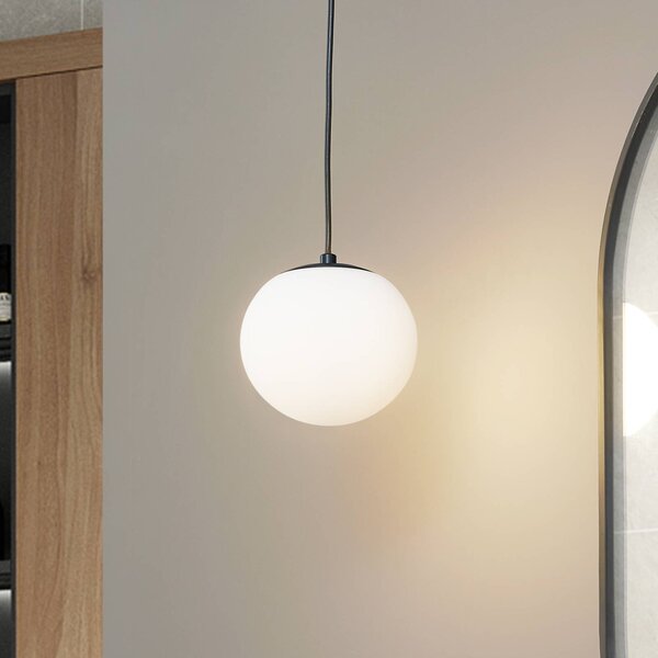 Lampa wisząca szklana Bidolo Lucande, możliwość ściemniania, biały / opal, łazienka, szkło