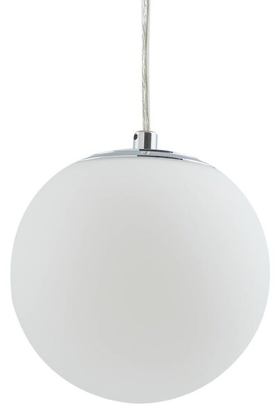 Lampa wisząca szklana Bidolo Lucande, możliwość ściemniania, chromowy / srebrny, łazienka, szkło