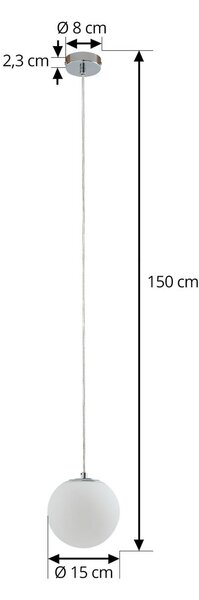 Lampa wisząca szklana Bidolo Lucande, możliwość ściemniania, chromowy / srebrny, łazienka, szkło