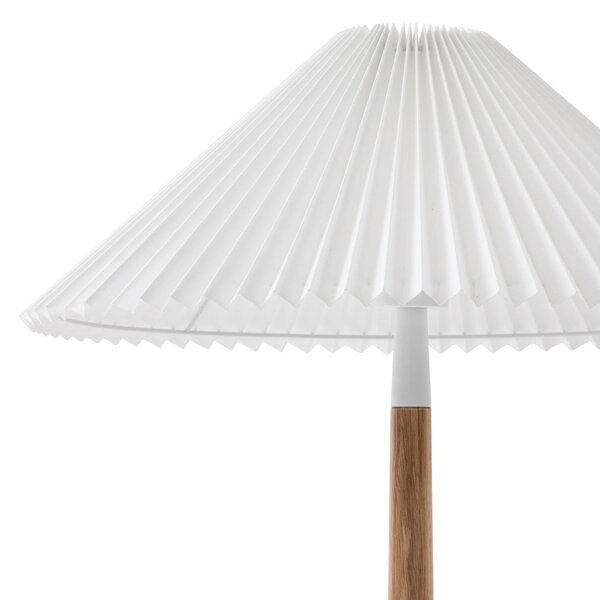 Lampa stojąca Ellorin Lucande, jasne drewno, salon / jadalnia, drewno, skandynawski