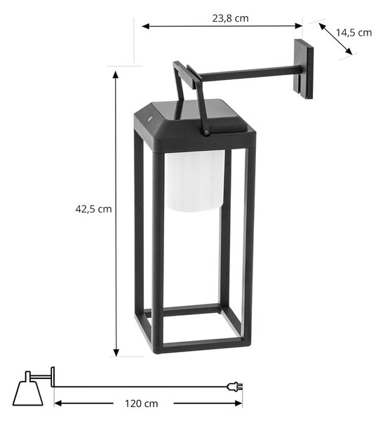 Lucande kinkiet LED Tilena, kątowy, czarny, aluminium Tilena Lucande, możliwość ściemniania, czarny, aluminium, nowoczesny