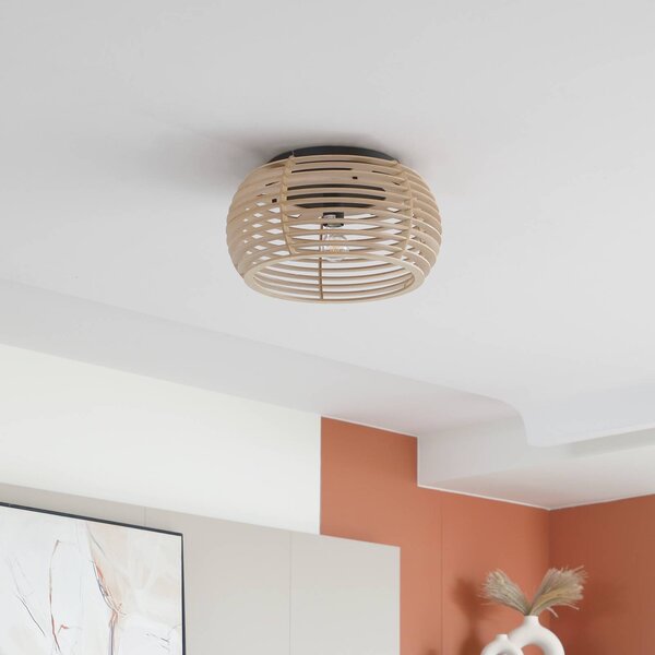 Lampa sufitowa Ediz Lindby, możliwość ściemniania, jasne drewno, przedpokój, drewno, nowoczesny