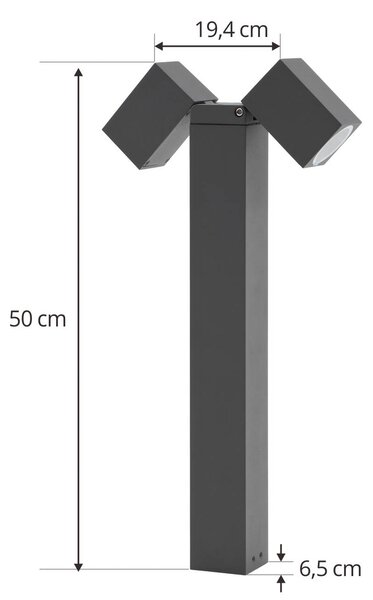 Lampa ogrodowa stojąca Othil Lindby, możliwość ściemniania, aluminiowy / szary / cynkowy, aluminium, nowoczesny