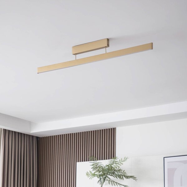 Inteligentna lampa sufitowa Mylosh Lucande, możliwość ściemniania, mosiężny / złoty, salon / jadalnia, aluminium, nowoczesny