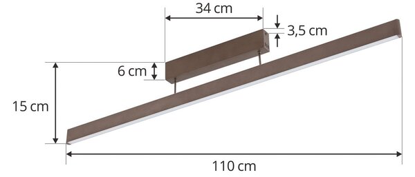 Inteligentna lampa sufitowa Mylosh Lucande, możliwość ściemniania, brązowy / rdzawy, salon / jadalnia, aluminium, nowoczesny