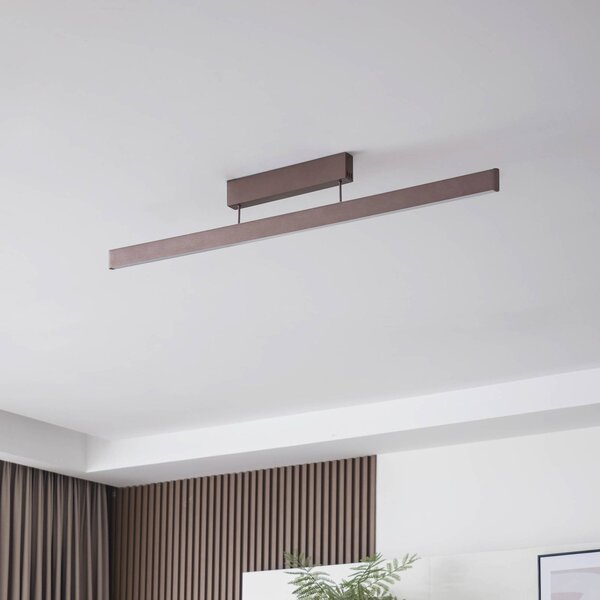Inteligentna lampa sufitowa Mylosh Lucande, możliwość ściemniania, brązowy / rdzawy, salon / jadalnia, aluminium, nowoczesny