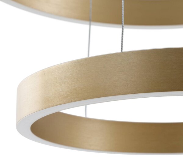 Inteligentna lampa wisząca Yonam Lucande, możliwość ściemniania, mosiężny / złoty, salon / jadalnia, aluminium, nowoczesny