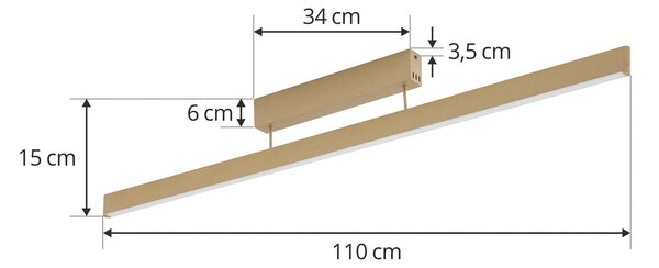 Inteligentna lampa sufitowa Mylosh Lucande, możliwość ściemniania, mosiężny / złoty, salon / jadalnia, aluminium, nowoczesny