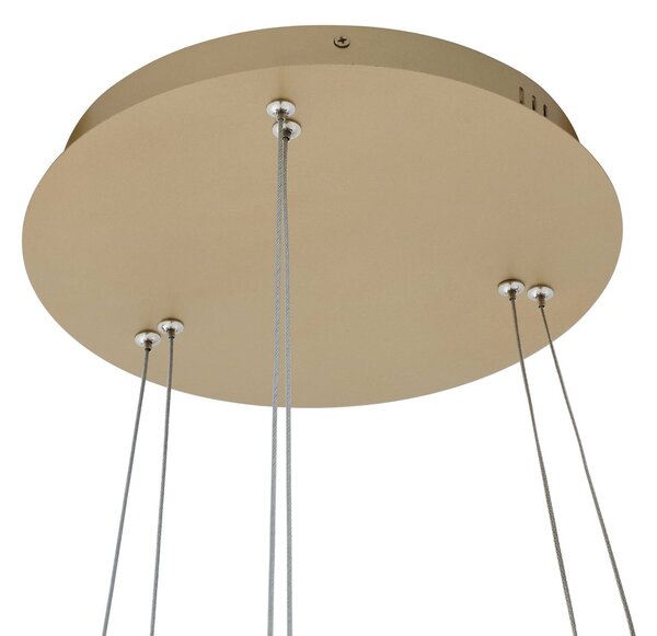 Inteligentna lampa wisząca Yonam Lucande, możliwość ściemniania, mosiężny / złoty, salon / jadalnia, aluminium, nowoczesny