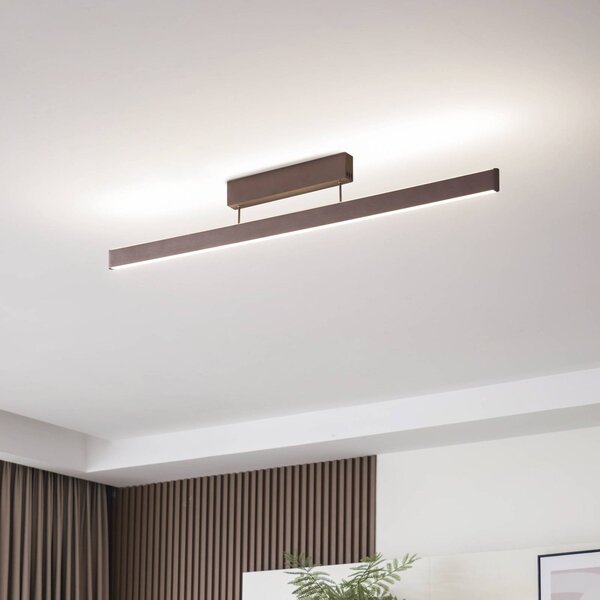 Inteligentna lampa sufitowa Mylosh Lucande, możliwość ściemniania, brązowy / rdzawy, salon / jadalnia, aluminium, nowoczesny