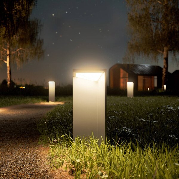 Sigor Lampa solarna LED Nusolar antracyt, wysokość 34cm Nusolar, możliwość ściemniania, aluminiowy / szary / cynkowy, aluminium, nowoczesny
