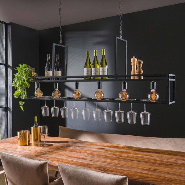 ZIJLSTRA Lampa wisząca Dekorla, możliwość ściemniania, czarny, salon / jadalnia, metal