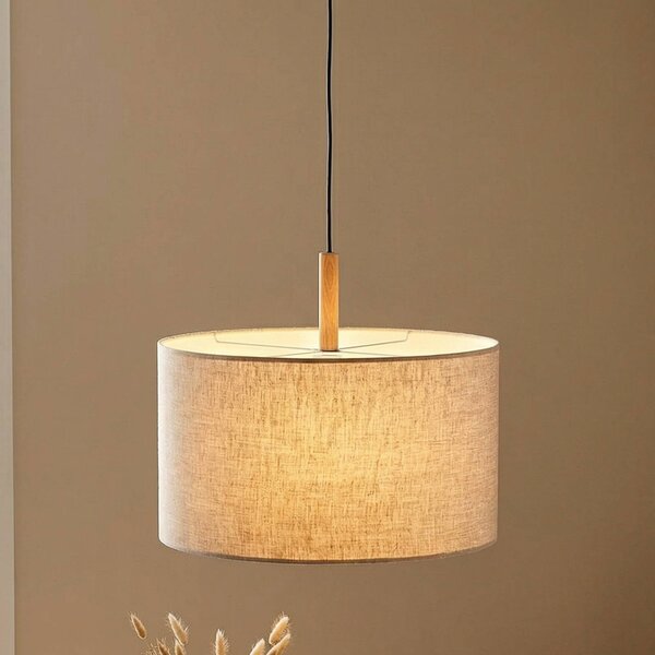 Żyrandol Deva Nature, 1-punktowa, tekstylny klosz Nature TK Lighting, możliwość ściemniania, salon / jadalnia, tkanina / materiał / jedwab, skandynawski