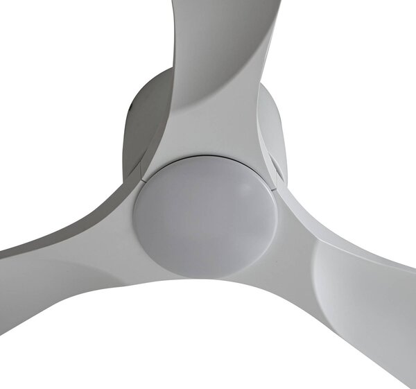 Lucande Smart – wentylator sufitowy LED Moneno, biały, DC, Tuya Moneno Lucande, możliwość ściemniania, biały / opal, salon / jadalnia, metal, nowoczesny