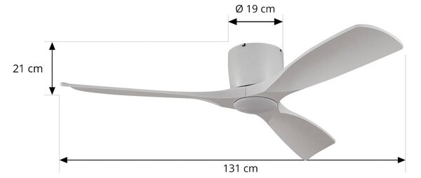 Lucande Smart – wentylator sufitowy LED Moneno, biały, DC, Tuya Moneno Lucande, możliwość ściemniania, biały / opal, salon / jadalnia, metal, nowoczesny
