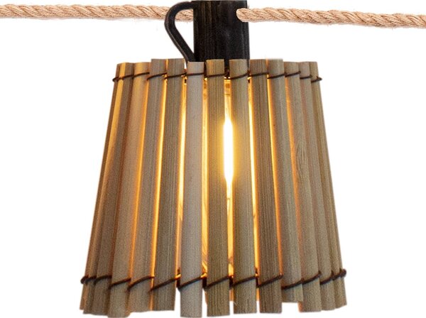 Newgarden Okinawa łańcuch świetlny 10-pkt. 24V, jasne drewno, bambus