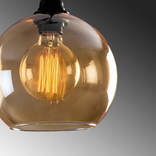 Lampa wisząca szklana Gold 021 Opviq, możliwość ściemniania, mosiężny / złoty, salon / jadalnia, szkło, nowoczesny
