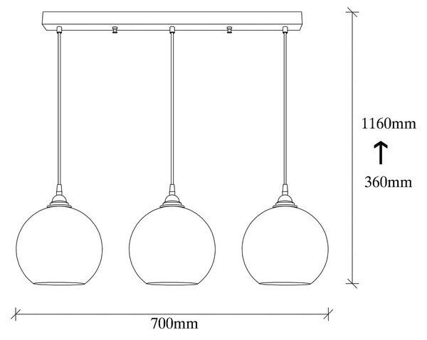 Lampa wisząca szklana Gold 022 Opviq, możliwość ściemniania, mosiężny / złoty, salon / jadalnia, szkło, nowoczesny
