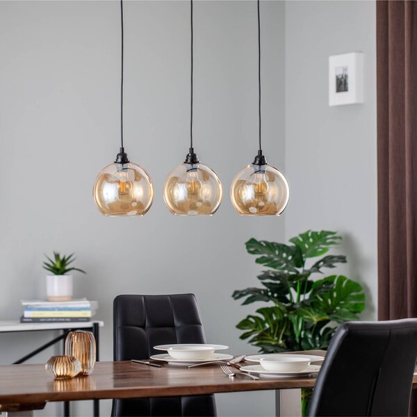 Lampa wisząca szklana Gold 022 Opviq, możliwość ściemniania, mosiężny / złoty, salon / jadalnia, szkło, nowoczesny