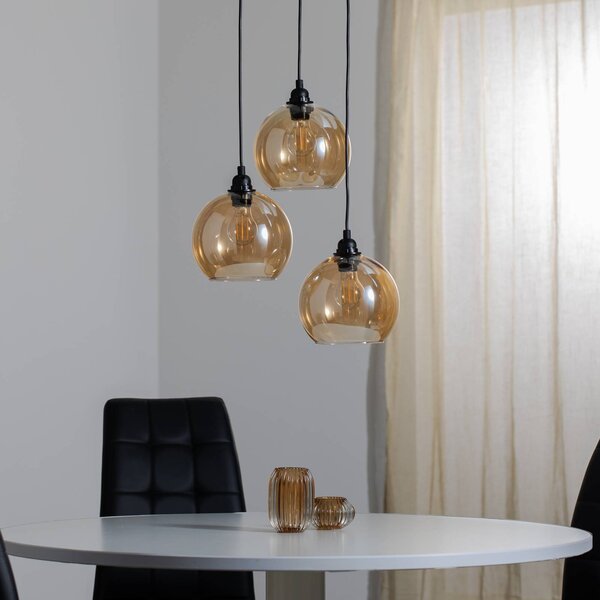 Lampa wisząca szklana Gold 021 Opviq, możliwość ściemniania, mosiężny / złoty, salon / jadalnia, szkło, nowoczesny